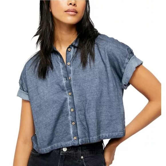 Free people weekend rush henley top xsmall - Picture 1 of 8